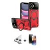 MARSİLYAN™- iPhone 11 Kılıf Kıvılcım Modern Serisi - Siyah 3D Antistatik Mat Seramik Nano Ekran Koruyucu + Raze Metal Kamera Lens - GS