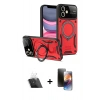 MARSİLYAN™- iPhone 11 Kılıf Kıvılcım Modern Serisi - Siyah 3D Antistatik Mat Seramik Nano Ekran Koruyucu + Kamera Lens Koruma Cam - SF