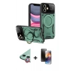 MARSİLYAN™- iPhone 11 Kılıf Kıvılcım Modern Serisi - Siyah 3D Antistatik Mat Seramik Nano Ekran Koruyucu + Raze Metal Kamera Lens - KI