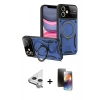 MARSİLYAN™- iPhone 11 Kılıf Kıvılcım Modern Serisi - Siyah 3D Antistatik Mat Seramik Nano Ekran Koruyucu + Raze Metal Kamera Lens - GS