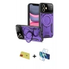 MARSİLYAN™- iPhone 11 Kılıf Kıvılcım Modern Serisi - Siyah 3D Antistatik Seramik Nano Ekran Koruyucu + Rainbow Kamera Lens Koruma Cam - KI