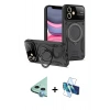 MARSİLYAN™- iPhone 11 Kılıf Kıvılcım Modern Serisi - Siyah 3D Antistatik Seramik Nano Ekran Koruyucu + Raze Metal Kamera Lens - MI