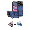 MARSİLYAN™- iPhone 11 Kılıf Kıvılcım Modern Serisi - Siyah 3D Antistatik Seramik Nano Ekran Koruyucu + Raze Metal Kamera Lens - SH