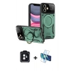 MARSİLYAN™- iPhone 11 Kılıf Kıvılcım Modern Serisi - Siyah 3D Antistatik Seramik Nano Ekran Koruyucu + PVD Metal Kamera Lens - SH