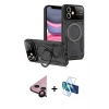 MARSİLYAN™- iPhone 11 Kılıf Kıvılcım Modern Serisi - Siyah 3D Antistatik Seramik Nano Ekran Koruyucu + Raze Metal Kamera Lens - SH
