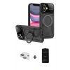 MARSİLYAN™- iPhone 11 Kılıf Kıvılcım Modern Serisi - Siyah 6D Antistatik Mat Seramik Hayalet Nano Ekran Koruyucu + Pers Alüminyum Kamera Lens - YL