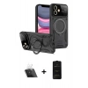 MARSİLYAN™- iPhone 11 Kılıf Kıvılcım Modern Serisi - Siyah 6D Antistatik Mat Seramik Hayalet Nano Ekran Koruyucu + Kamera Lens Koruma Cam - SF