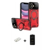 MARSİLYAN™- iPhone 11 Kılıf Kıvılcım Modern Serisi - Siyah 6D Antistatik Mat Seramik Hayalet Nano Ekran Koruyucu + Renkli Kamera Lens Koruma Cam - TU