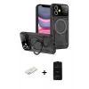 MARSİLYAN™- iPhone 11 Kılıf Kıvılcım Modern Serisi - Siyah 6D Antistatik Mat Seramik Hayalet Nano Ekran Koruyucu + Renkli Kamera Lens Koruma Cam - SI