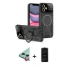 MARSİLYAN™- iPhone 11 Kılıf Kıvılcım Modern Serisi - Siyah 6D Antistatik Mat Seramik Hayalet Nano Ekran Koruyucu + Raze Metal Kamera Lens - KI