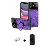 MARSİLYAN™- iPhone 11 Kılıf Kıvılcım Modern Serisi - Siyah 6D Antistatik Mat Seramik Hayalet Nano Ekran Koruyucu + Renkli Kamera Lens Koruma Cam - PE