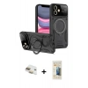 MARSİLYAN™- iPhone 11 Kılıf Kıvılcım Modern Serisi - Siyah 6D Mat Seramik Hayalet Nano Ekran Koruyucu + Pers Alüminyum Kamera Lens - GD