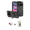 MARSİLYAN™- iPhone 11 Kılıf Kıvılcım Modern Serisi - Siyah 6D Mat Seramik Hayalet Nano Ekran Koruyucu + Pers Alüminyum Kamera Lens - KI