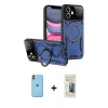 MARSİLYAN™- iPhone 11 Kılıf Kıvılcım Modern Serisi - Siyah 6D Mat Seramik Hayalet Nano Ekran Koruyucu + Neon Fosforlu Kamera Lens - TU