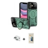MARSİLYAN™- iPhone 11 Kılıf Kıvılcım Modern Serisi - Siyah 6D Mat Seramik Hayalet Nano Ekran Koruyucu + Pers Alüminyum Kamera Lens - YL