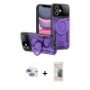 MARSİLYAN™- iPhone 11 Kılıf Kıvılcım Modern Serisi - Siyah 6D Mat Seramik Hayalet Nano Ekran Koruyucu + Pers Alüminyum Kamera Lens - GI