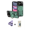 MARSİLYAN™- iPhone 11 Kılıf Kıvılcım Modern Serisi - Siyah 6D Mat Seramik Hayalet Nano Ekran Koruyucu + Raze Metal Kamera Lens - MR