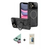 MARSİLYAN™- iPhone 11 Kılıf Kıvılcım Modern Serisi - Siyah 6D Mat Seramik Hayalet Nano Ekran Koruyucu + Raze Metal Kamera Lens - KI