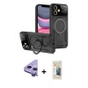 MARSİLYAN™- iPhone 11 Kılıf Kıvılcım Modern Serisi - Siyah 6D Mat Seramik Hayalet Nano Ekran Koruyucu + Raze Metal Kamera Lens - MR