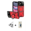 MARSİLYAN™- iPhone 11 Kılıf Kıvılcım Modern Serisi - Siyah 6D Mat Seramik Hayalet Nano Ekran Koruyucu + Raze Metal Kamera Lens - GS