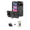 MARSİLYAN™- iPhone 11 Kılıf Kıvılcım Modern Serisi - Siyah 6D Mat Seramik Hayalet Nano Ekran Koruyucu + Şeffaf Kamera Lens Koruma Cam