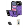 MARSİLYAN™- iPhone 11 Kılıf Kıvılcım Modern Serisi - Siyah 6D Mat Seramik Hayalet Nano Ekran Koruyucu + Şeffaf Kamera Lens Koruma Cam