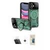MARSİLYAN™- iPhone 11 Kılıf Kıvılcım Modern Serisi - Siyah 6D Mat Seramik Hayalet Nano Ekran Koruyucu + Şeffaf Kamera Lens Koruma Cam