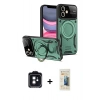 MARSİLYAN™- iPhone 11 Kılıf Kıvılcım Modern Serisi - Siyah 6D Mat Seramik Hayalet Nano Ekran Koruyucu + PVD Metal Kamera Lens - SH