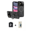 MARSİLYAN™- iPhone 11 Kılıf Kıvılcım Modern Serisi - Siyah 6D Mat Seramik Hayalet Nano Ekran Koruyucu + PVD Metal Kamera Lens - SH
