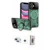 MARSİLYAN™- iPhone 11 Kılıf Kıvılcım Modern Serisi - Siyah Bilvis 3D Cam Ekran Koruyucu + Pers Alüminyum Kamera Lens - LT