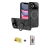 MARSİLYAN™- iPhone 11 Kılıf Kıvılcım Modern Serisi - Siyah Bilvis 3D Cam Ekran Koruyucu + Rainbow Kamera Lens Koruma Cam - KI