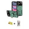 MARSİLYAN™- iPhone 11 Kılıf Kıvılcım Modern Serisi - Siyah Bilvis 3D Cam Ekran Koruyucu + Rainbow Kamera Lens Koruma Cam - KI