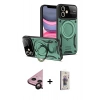 MARSİLYAN™- iPhone 11 Kılıf Kıvılcım Modern Serisi - Siyah Bilvis 3D Cam Ekran Koruyucu + Raze Metal Kamera Lens - SH