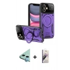 MARSİLYAN™- iPhone 11 Kılıf Kıvılcım Modern Serisi - Siyah Bilvis 3D Mat Cam Ekran Koruyucu + Raze Metal Kamera Lens - MI