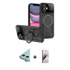 MARSİLYAN™- iPhone 11 Kılıf Kıvılcım Modern Serisi - Siyah Bilvis 3D Mat Cam Ekran Koruyucu + Raze Metal Kamera Lens - MI