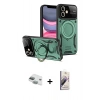MARSİLYAN™- iPhone 11 Kılıf Kıvılcım Modern Serisi - Siyah Bilvis 3D Mat Cam Ekran Koruyucu + Pers Alüminyum Kamera Lens - YL