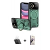 MARSİLYAN™- iPhone 11 Kılıf Kıvılcım Modern Serisi - Siyah Bilvis 3D Mat Cam Ekran Koruyucu + Şeffaf Kamera Lens Koruma Cam