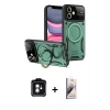 MARSİLYAN™- iPhone 11 Kılıf Kıvılcım Modern Serisi - Siyah Bilvis 3D Mat Cam Ekran Koruyucu + PVD Metal Kamera Lens - YL