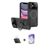 MARSİLYAN™- iPhone 11 Kılıf Kıvılcım Modern Serisi - Siyah Bilvis 5in1 3D Magic Cam Ekran Koruyucu + Kamera Lens Koruma Cam - SF