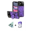 MARSİLYAN™- iPhone 11 Kılıf Kıvılcım Modern Serisi - Siyah Bilvis 5in1 3D Magic Cam Ekran Koruyucu + Raze Metal Kamera Lens - MI