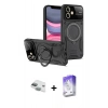 MARSİLYAN™- iPhone 11 Kılıf Kıvılcım Modern Serisi - Siyah Bilvis 5in1 3D Magic Cam Ekran Koruyucu + Pers Alüminyum Kamera Lens - YL
