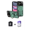 MARSİLYAN™- iPhone 11 Kılıf Kıvılcım Modern Serisi - Siyah Bilvis 5in1 3D Magic Cam Ekran Koruyucu + PVD Metal Kamera Lens - SH