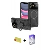 MARSİLYAN™- iPhone 11 Kılıf Kıvılcım Modern Serisi - Siyah Bilvis 5in1 3D Magic Cam Ekran Koruyucu + Rainbow Kamera Lens Koruma Cam - KI