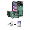 MARSİLYAN™- iPhone 11 Kılıf Kıvılcım Modern Serisi - Siyah Bilvis 5in1 3D Magic Cam Ekran Koruyucu + Raze Metal Kamera Lens - GS