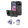 MARSİLYAN™- iPhone 11 Kılıf Kıvılcım Modern Serisi - Siyah Bilvis 5in1 3D Magic Cam Ekran Koruyucu + Raze Metal Kamera Lens - MR