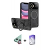 MARSİLYAN™- iPhone 11 Kılıf Kıvılcım Modern Serisi - Siyah Bilvis 5in1 3D Magic Cam Ekran Koruyucu + Raze Metal Kamera Lens - KI