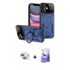 MARSİLYAN™- iPhone 11 Kılıf Kıvılcım Modern Serisi - Siyah Bilvis 5in1 5D Magic Hayalet Cam Ekran Koruyucu + Pers Alüminyum Kamera Lens - GI