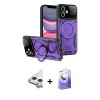 MARSİLYAN™- iPhone 11 Kılıf Kıvılcım Modern Serisi - Siyah Bilvis 5in1 5D Magic Hayalet Cam Ekran Koruyucu + Raze Metal Kamera Lens - GS