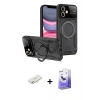 MARSİLYAN™- iPhone 11 Kılıf Kıvılcım Modern Serisi - Siyah Bilvis 5in1 5D Magic Hayalet Cam Ekran Koruyucu + Renkli Kamera Lens Koruma Cam - SI