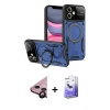 MARSİLYAN™- iPhone 11 Kılıf Kıvılcım Modern Serisi - Siyah Bilvis 5in1 5D Magic Hayalet Cam Ekran Koruyucu + Raze Metal Kamera Lens - SH